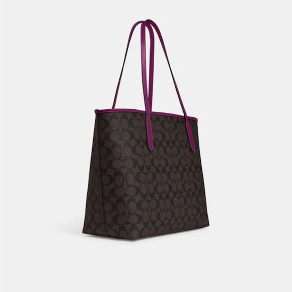 New Magenta and signature matching Coach Tote - Picture 3 of 6